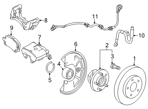 2013 Buick Encore Front Brakes Caliper Diagram for 13301226