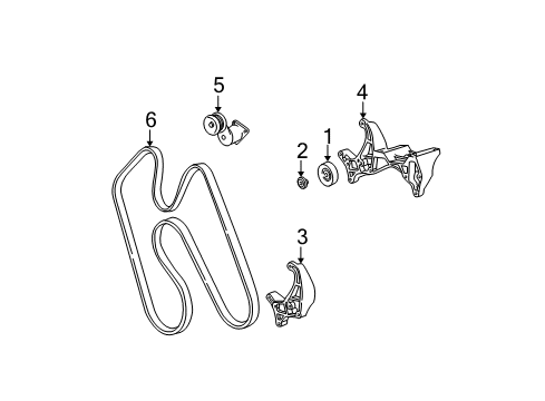 2003 Dodge Ram 1500 Belts & Pulleys Belt-Accessory Drive Diagram for 53032308AB