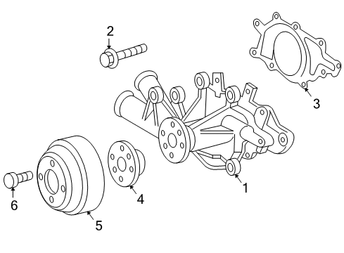 2004 Dodge Sprinter 3500 Water Pump Pulley-Water Pump Diagram for 5136764AA