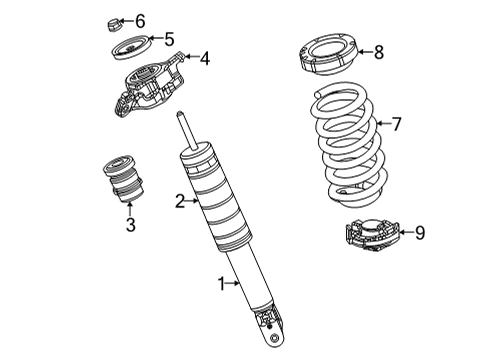 2022 Jeep Wagoneer Shocks & Components - Rear Rear Coil Diagram for 68423448AA