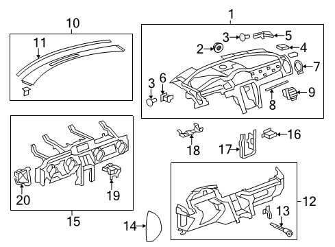 2009 Buick Enclave Cluster & Switches, Instrument Panel Side Cover Diagram for 84089905