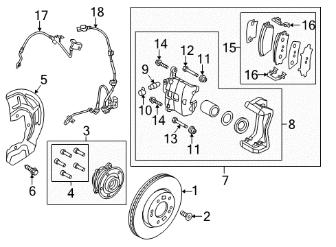 2018 Kia Sportage Anti-Lock Brakes Hydraulic Unit Assembly Diagram for 58920D9200