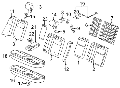 2014 Honda Civic Rear Seat Components Cable, Left Rear Seat Diagram for 82621-TR0-A41