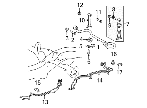 2005 Lexus GX470 Stabilizer Bar & Components - Rear Bracket, Rear Stabilizer, Lower Diagram for 48835-60010