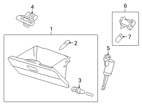 2011 Honda Insight Glove Box Box Assembly, Glove (Warm Gray) Diagram for 77500-TM8-A01ZA