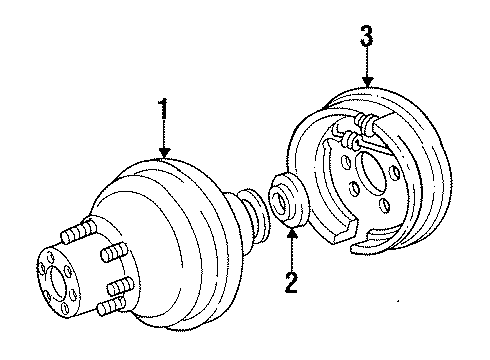1994 Ford F-350 Rear Brakes Wheel Cylinder Diagram for 1C2Z-2V261-EA