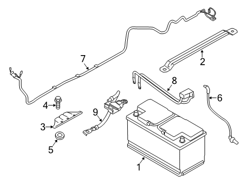 2013 BMW 328i Battery Battery Cable Diagram for 61129308292