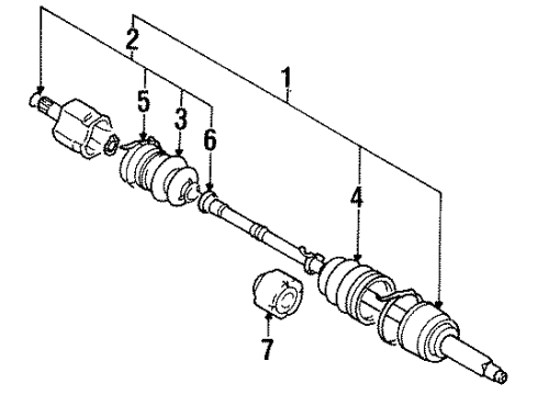 1995 Geo Metro Drive Axles - Front Joint, Front Wheel Drive Shaft Inside Diagram for 91171328