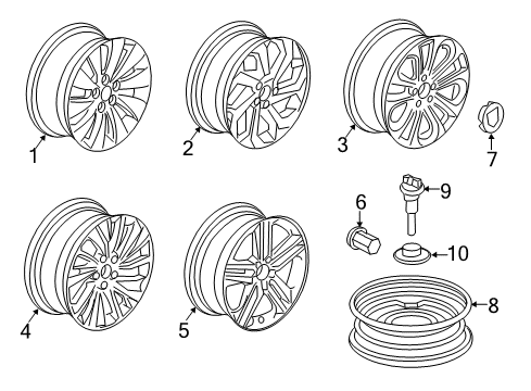 2016 Honda Accord Wheels Disk, Aluminum Wheel (18X8J) (Hitachi) Diagram for 42700-T2A-L82