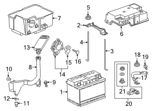 2022 Honda Passport Battery Cover Assembly, Battery (L3) Diagram for 31531-TZ5-A12