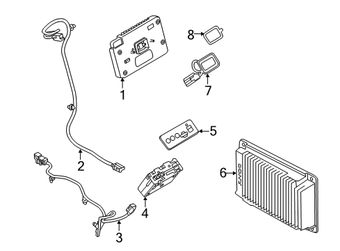 2018 Ford Flex Electrical Components Module Diagram for JL7Z-14G371-BCA