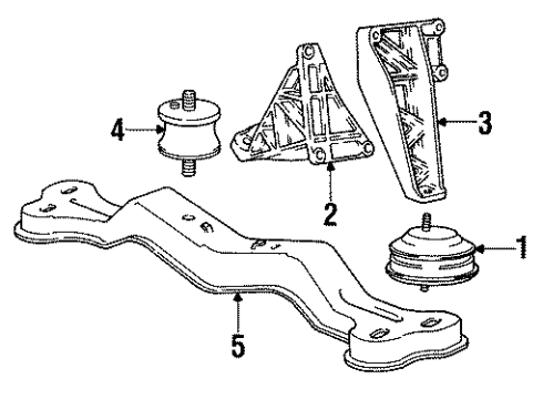 1991 BMW 535i Engine Mounting Cross Member Diagram for 23711137183