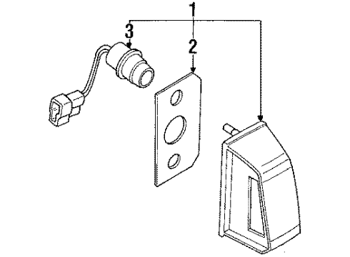 1985 Nissan Pulsar NX License Lamps Lamp Licence LH Diagram for 26515-31M05