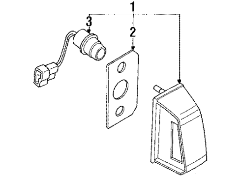 1985 Nissan Pulsar NX License Lamps Lamp Licence RH Diagram for 26510-31M05