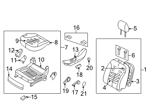 2007 Kia Optima Front Seat Components Cushion Assembly-Front Seat Diagram for 881032G000804