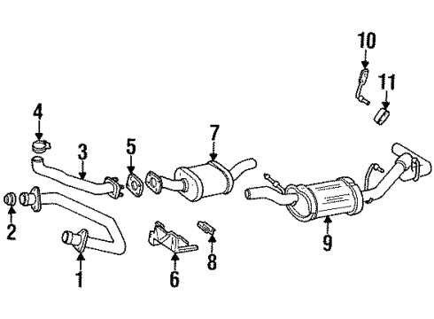 1995 GMC Yukon Exhaust Components Exhaust Muffler Assembly Diagram for 15661663