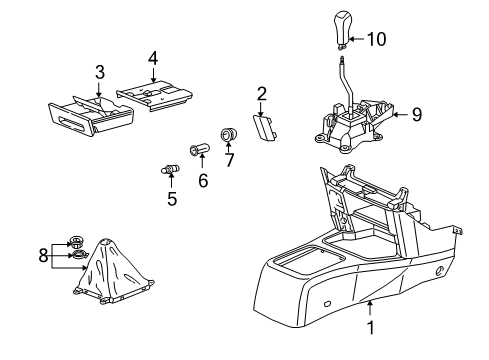 2002 Honda CR-V Gear Shift Control - MT Lever Assy., Change Diagram for 54100-S9A-003