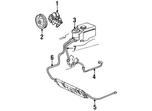 1997 Lincoln Continental P/S Pump & Hoses, Steering Gear & Linkage Upper Pressure Hose Diagram for F5OY-3A719-A