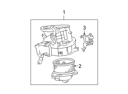 2001 Toyota Tacoma Blower Motor & Fan Fan & Motor Diagram for 87103-04030