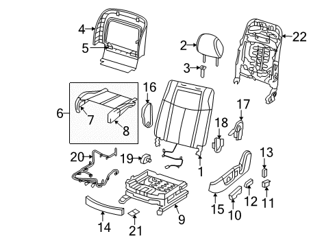 2012 Nissan Maxima Driver Seat Components Trim Assembly - Front Seat Cushion Diagram for 87370-9DA0E