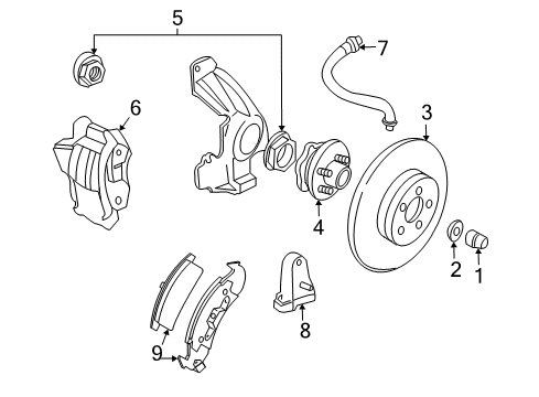2005 Chevrolet Cavalier Brake Components Rear Shoes Diagram for 19212603