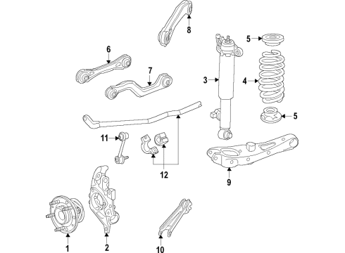 2018 Buick Regal TourX Rear Suspension, Lower Control Arm, Upper Control Arm, Ride Control, Stabilizer Bar, Suspension Components Stabilizer Bar Diagram for 84119838