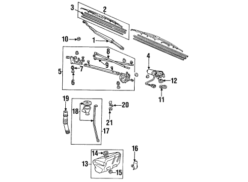 1995 Honda Accord Windshield - Wiper & Washer Components Cap Unit, Mouth Diagram for 76802-SV4-003