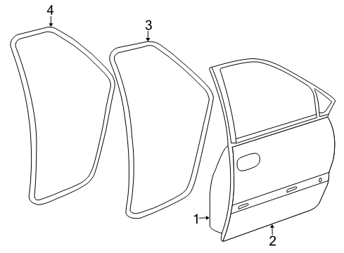 2005 Chrysler Town & Country Front Door WEATHERSTRIP-Front Door Diagram for 4717721AA