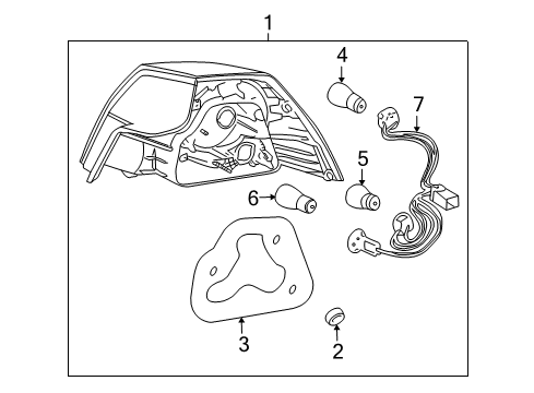 2008 Pontiac G8 Tail Lamps Tail Lamp Assembly Diagram for 92202362