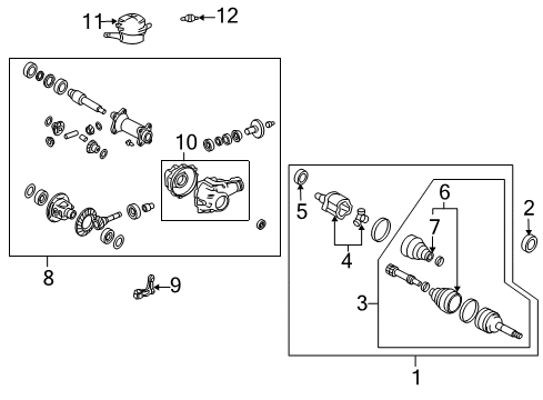 1996 Toyota 4Runner Carrier & Front Axles Differential Carrier Support Diagram for 52380-35050