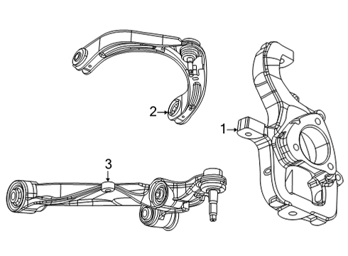 2022 Jeep Grand Wagoneer Front Suspension Components UPPER CONTROL Diagram for 68401456AC
