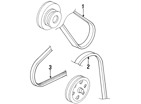 1994 Honda Prelude Belts & Pulleys Belt, Power Steering Pump Diagram for 56992-P13-305