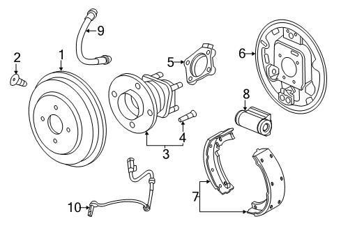 2013 Chevrolet Sonic Anti-Lock Brakes Wheel Cylinder Diagram for 42589964