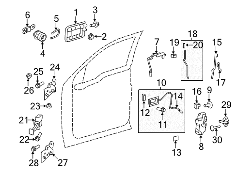 2012 Ford F-150 Keyless Entry Components Rod Retainer Diagram for -N807736-S