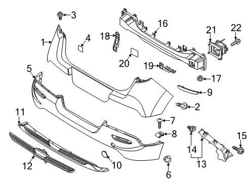 2022 Kia Soul Bumper & Components - Rear Bracket-Rr Bumper Si Diagram for 86652K0000