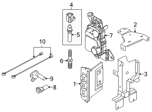 2012 Ford Mustang Fuel Supply Lower Bracket Diagram for BR3Z-12A659-A
