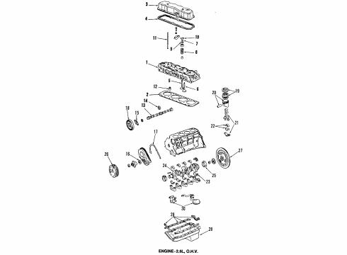 1990 Buick Skylark Engine Parts, Mounts, Cylinder Head & Valves, Camshaft & Timing, Oil Pan, Oil Pump, Crankshaft & Bearings, Pistons, Rings & Bearings Camshaft-Complete Machining Diagram for 10101439