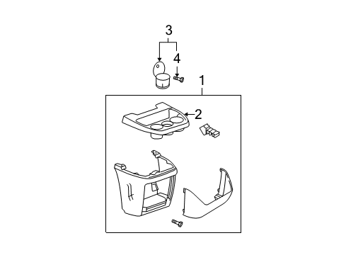 2003 GMC Savana 1500 Front Console Console Diagram for 84775256