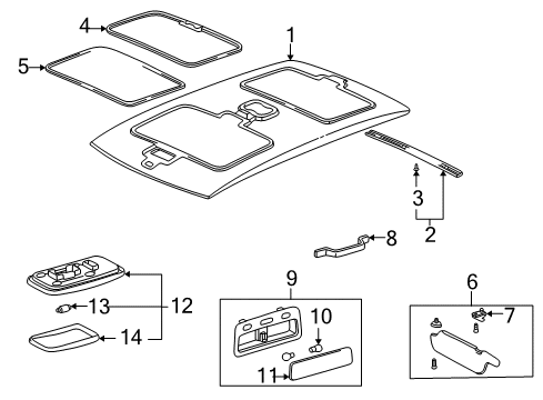 1996 Toyota RAV4 Interior Trim - Roof Map Lamp Lens Diagram for 81261-14080