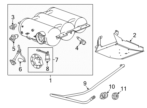 2015 Chevrolet Express 3500 Fuel System Components Fuel Pump Diagram for 22900044