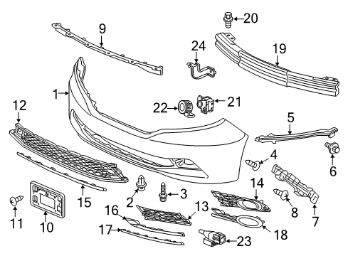 2014 Honda Odyssey Parking Aid Sensor Assembly, Parking (White Diamond Pearl) Diagram for 39680-TK8-A01YE