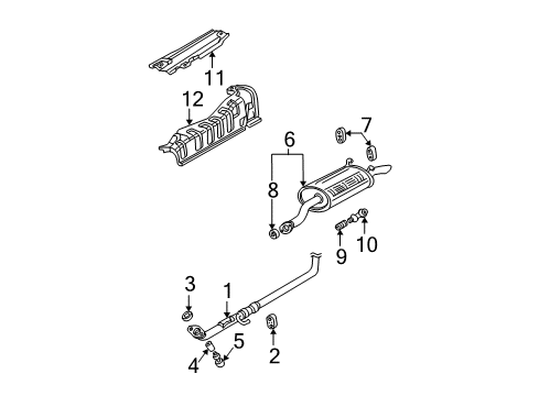 2001 Honda Civic Exhaust Components Muffler Set, Exhuast Diagram for 18030-S5A-A10