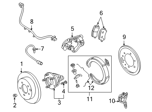 2005 Chevrolet Venture Rear Brakes Hose Asm-Rear Brake (W/Bracket) Diagram for 22163431