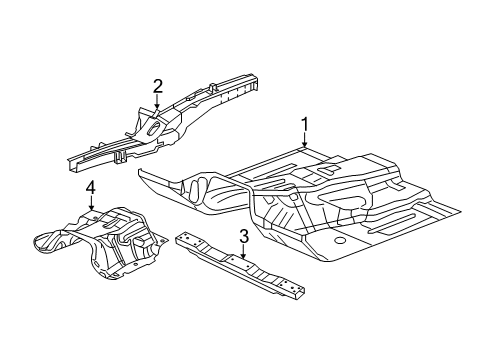 2021 Dodge Durango Floor & Rails Pan-Floor Diagram for 68251628AD