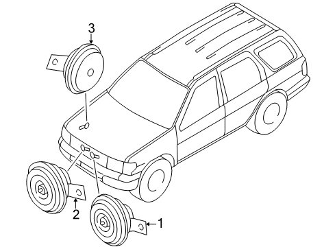 2000 Infiniti QX4 Horn Horn Assy-Electric Low Diagram for 25620-1W500