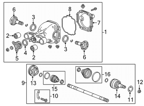 2021 Cadillac CT5 Axle & Differential - Rear Axle Assembly Diagram for 84492523
