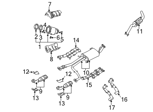2000 Infiniti QX4 Exhaust Components Lower Shelter Diagram for 20853-1W200