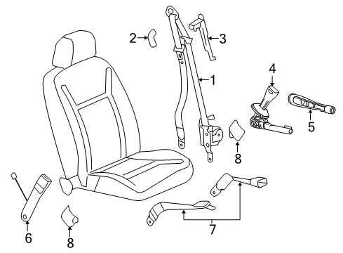 2014 Chevrolet Impala Limited Seat Belt Center Seat Belt Diagram for 19180085