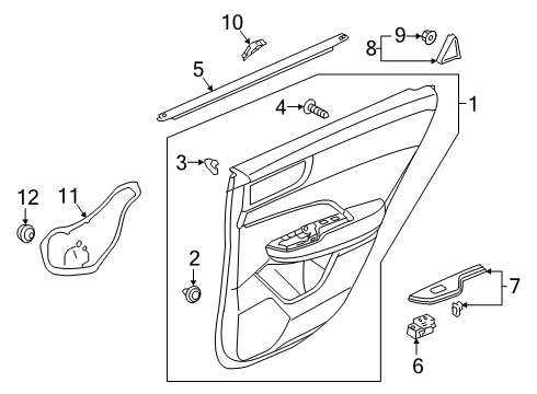 2020 Honda Clarity Rear Door Seal, RR. Diagram for 72821-TRT-A01
