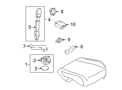 2011 Infiniti FX50 Passenger Seat Components Cushion Ted Diagram for 873D7-1CA0B